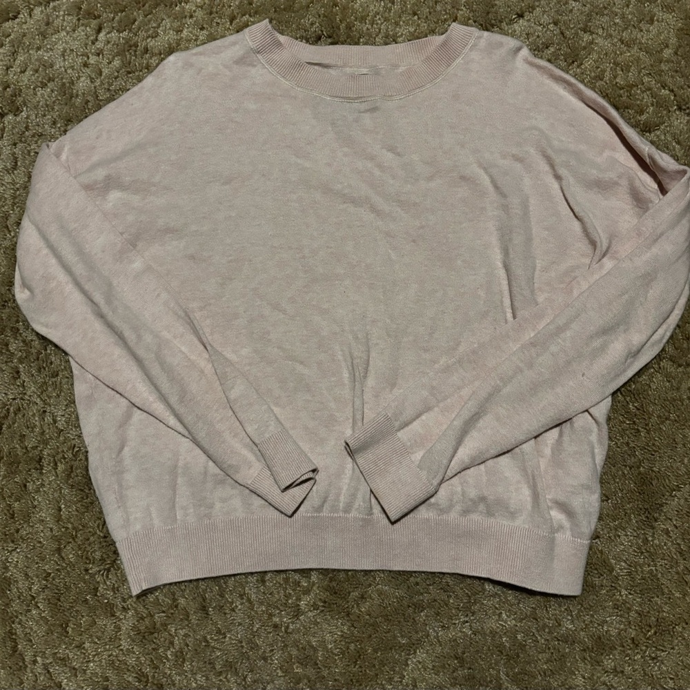 Roots Women's Light Pink Crew Neck Sweater